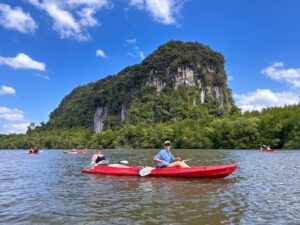 Canoeing through mangrove forest in Ao Luek